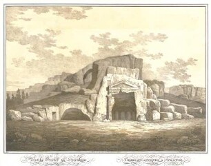 Gärtner, Friedrich von; Syrakus (Siracusa, Sizilien); "Antike Gräber zu Syrakus" - Perspektive