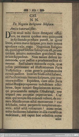 CXI. N. N. De Negotio Religionis Silesiaco