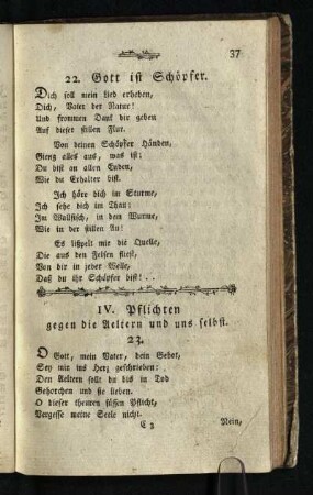IV. Pflichten gegen die Aeltern und uns selbst.