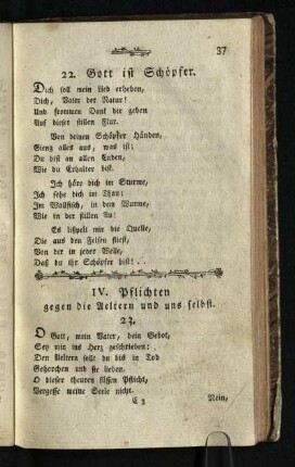 IV. Pflichten gegen die Aeltern und uns selbst.