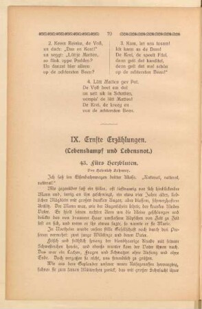 IX. Ernste Erzählungen (Lebenskampf und Lebensnot)