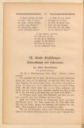 IX. Ernste Erzählungen (Lebenskampf und Lebensnot)
