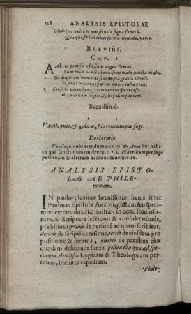 Analysis Epistolæ Ad Philemonem.