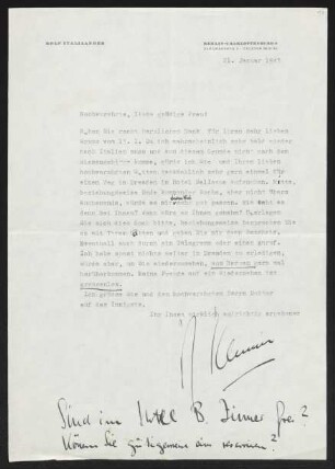 Brief von Rolf Italiaander an Margarete Hauptmann