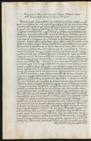 Brief an Andreas Stiborius, Padua 1492