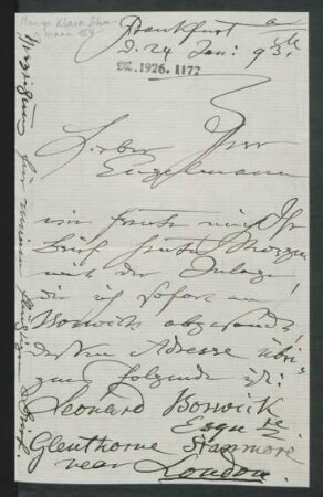 Brief an Wilhelm Engelmann : 24.01.1893