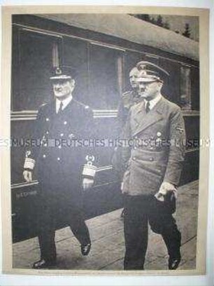 Bildtafel - Hitler beim Empfang des ungarischen Reichsverwesers Admiral Horthy