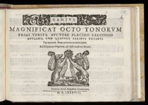 Placido Falconio: Magnificat octo tonorum. Cantus