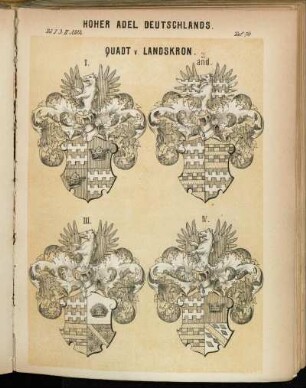 Taf. 76. Quadt v. Landskron. I. - IV.