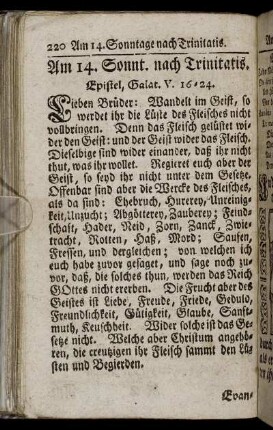 Am 14. Sonnt. nach Trinitatis. - Am 27. Sonnt. nach Trinitatis.