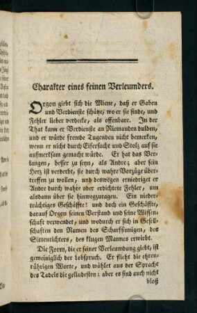 709-715, Charakter eines feinen Verleumders