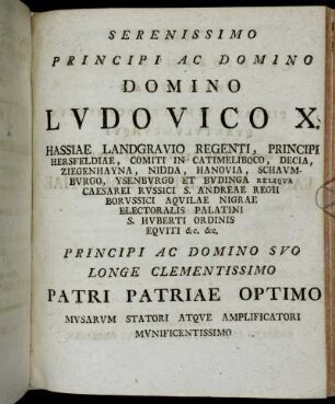 Serenissimo Principi ac Domino Domino Ludovico X.