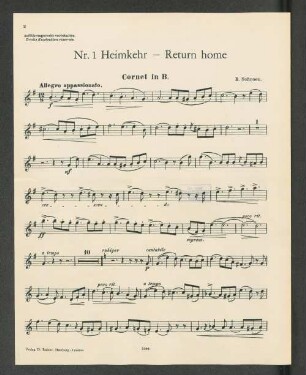 Nr. 1 Heimkehr - Return home Cornet in B