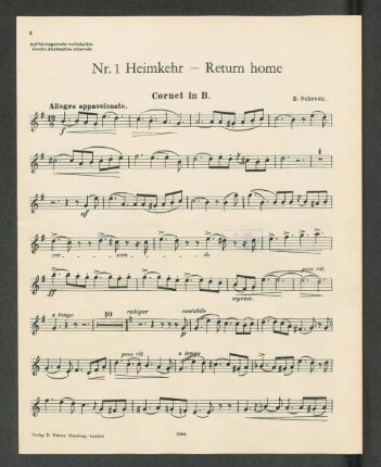 Nr. 1 Heimkehr - Return home Cornet in B