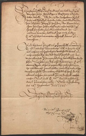 Daniel (1522 - 1582) Autographen: Brief von Daniel Brendel von Homburg an Unbekannt - BSB Autogr.Cim. Daniel