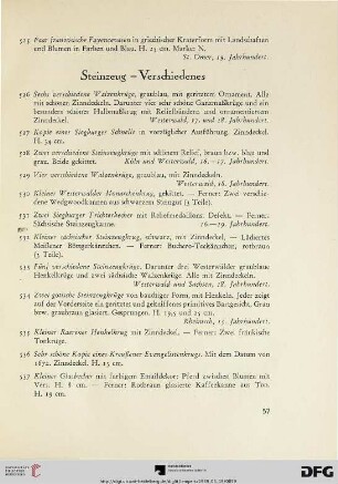 Steinzeug – Verschiedenes (Nr. 526-537)