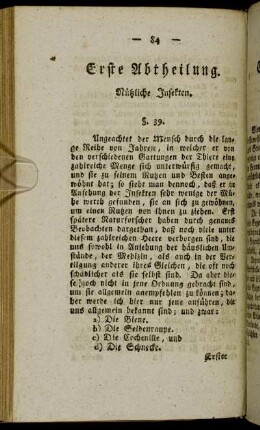 Erste Abtheilung. Nützliche Insekten.