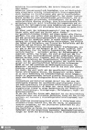 Selektive Innovationspolitik, das innere Ökosystem und das neue Denken