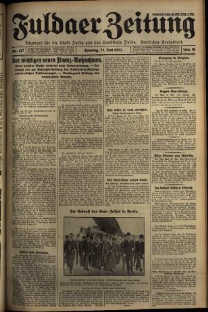 Erste Ausgabe vom Sonntag, den 22. Mai 1932.