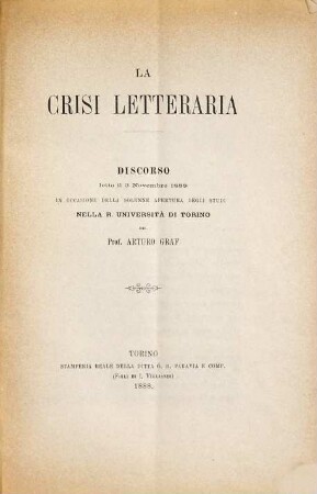 La crisi letteraria
