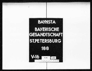 Einsendung des Entwurfs eines russischen Klassensteuergesetzes