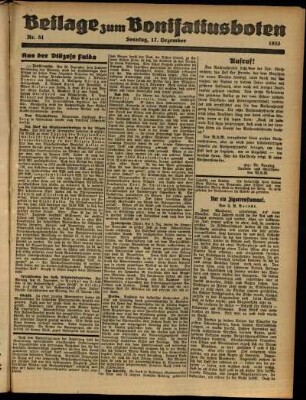 Zweite Ausgabe vom Sonntag, den 17. Dezember 1933.