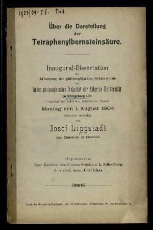 Über die Darstellung der Tetraphenylbernsteinsäure