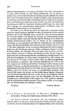 Peters, Fritz :: Freimarkt in Bremen, Geschichte eines Jahrmarkts : Bremen, Schünemann, 1962
