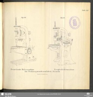 Freistehende Bohrmaschine, Langlochbohrmaschine der Werkzeugmaschinenfabrik Saxonia