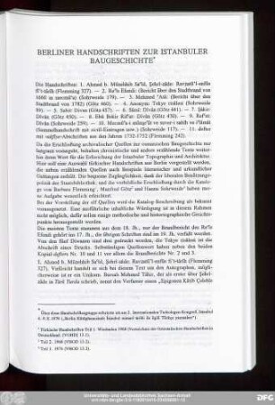 Berliner Handschriften Zur Istanbuler Baugeschichte