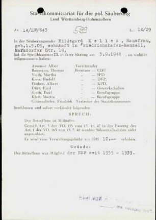 Keller, Hildegard