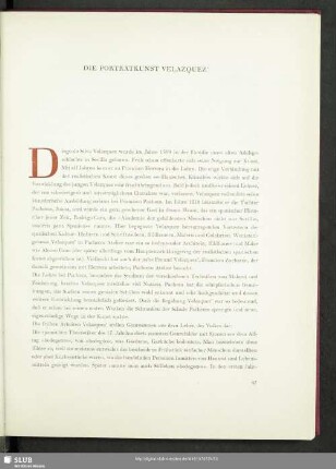 Die Porträtkunst Velazquez'