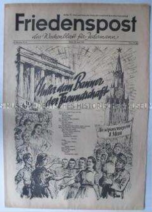 Wochenzeitung der DSF "Friedenspost" u.a. zum 1. Mai