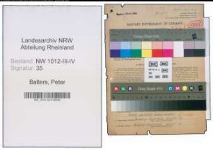 Entnazifizierung Peter Balters , geb. 18.08.1901 (Kfz.Fahrer)