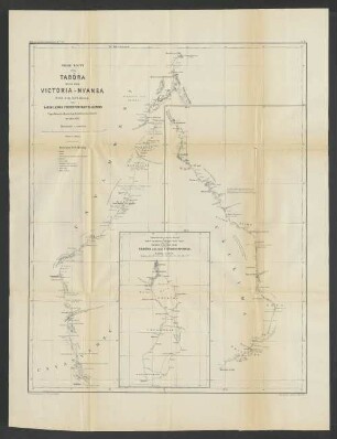 Reise-Route von Tabóra nach dem Victoria-Nyansa. Nah den Aufnahmen von Baron Ludwig Fischer von Nagy-Szalatnya.