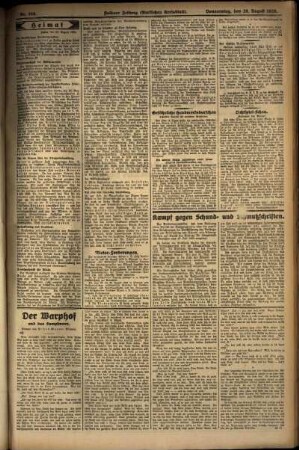 Zweite Ausgabe vom Donnerstag, den 29. August 1929.