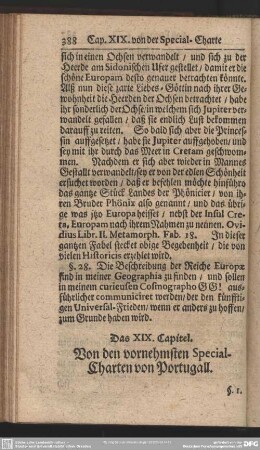 Das XIX. Capitel. Von den vornehmsten Special-Charten von Portugall