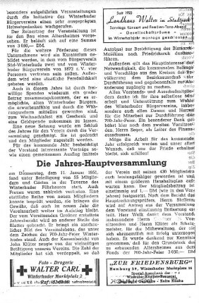 Die Jahres-Hauptversammlung