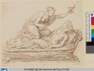 Psyche, den schlafenden Amor betrachtend