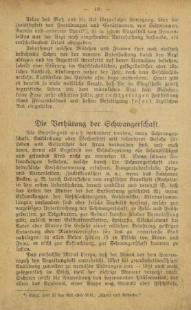 Die Verhütung der Schwangerschaft