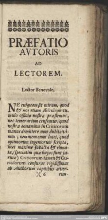 Praefatio Autoris Ad Lectorem