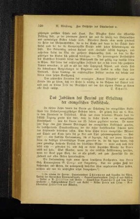 ¬Das¬ Jubiläum der Vereins zur Erhaltung der evangelischen Volksschule