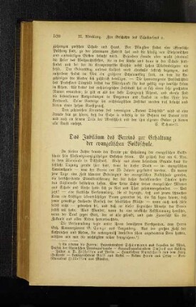 ¬Das¬ Jubiläum der Vereins zur Erhaltung der evangelischen Volksschule