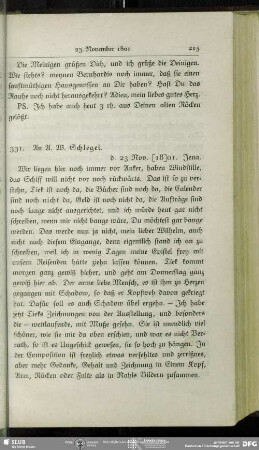 Caroline von Schelling an August Wilhelm von Schlegel, Jena, 23.11.1801