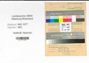 Entnazifizierung Heinrich Holthoff , geb. 07.10.1920 (Polizist)