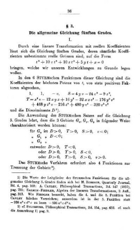 § 3. Die allgemeine Gleichung fünften Grades.