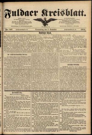 Ausgabe vom Donnerstag, den 03. November 1904.
