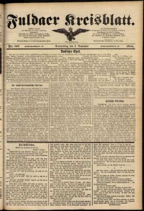 Ausgabe vom Donnerstag, den 03. November 1904.