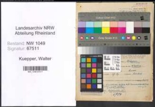 Entnazifizierung Walter Kuepper , geb. 22.07.1904 (Dentist)