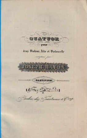 Partition des quatuors, 65. [H 3,8]. - 18 S. - Pl.-Nr. 860